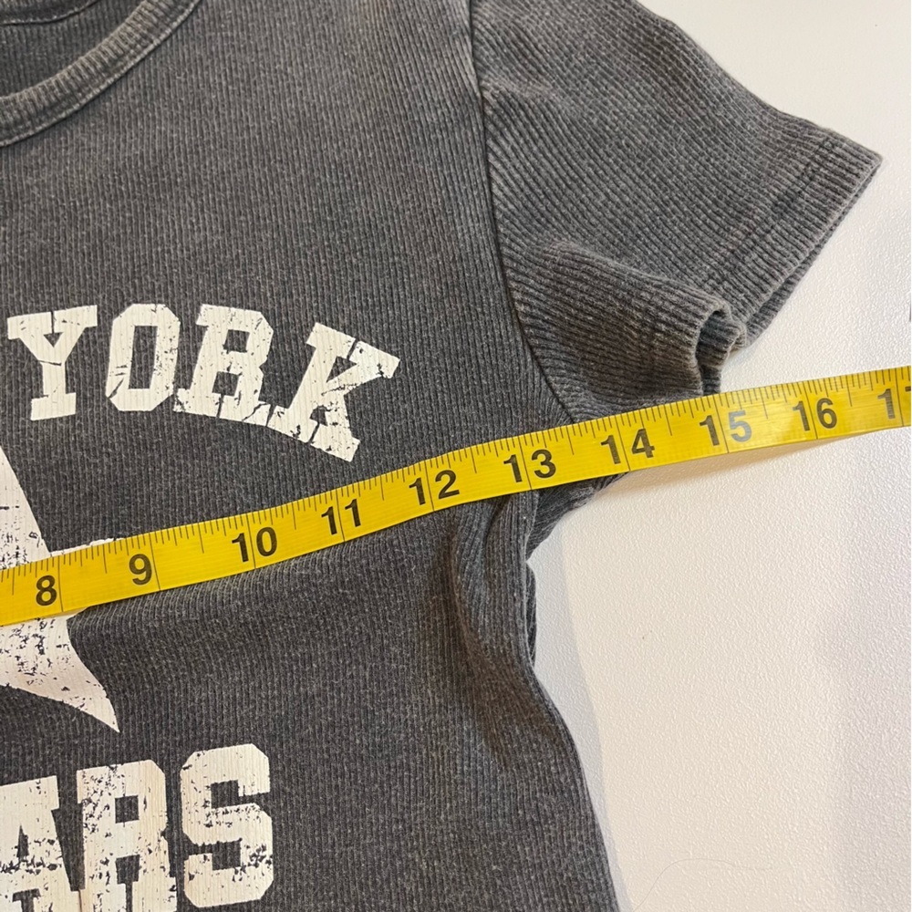 y2k gray and white new york stars graphic top vintage grunge emo punk urban - Picture 5 of 6